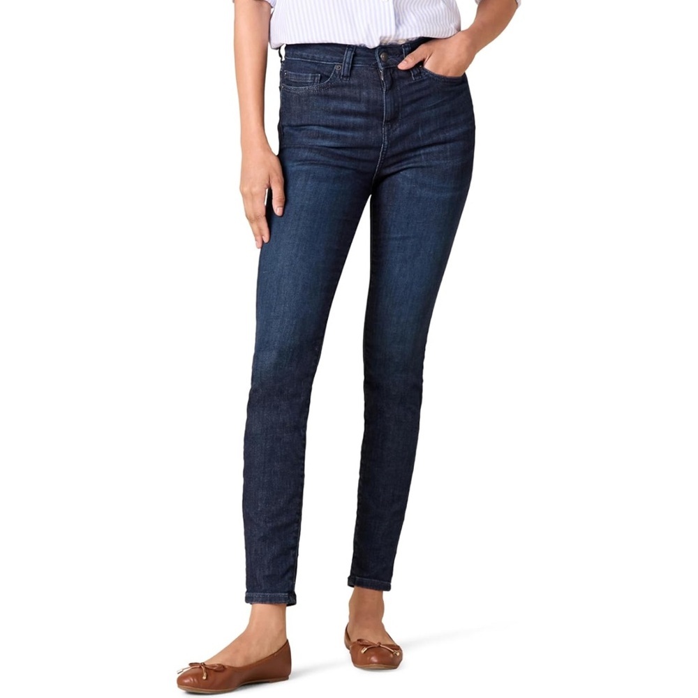 Women's High-Rise Skinny stretch Jeans Dark Wash, size 16 Short